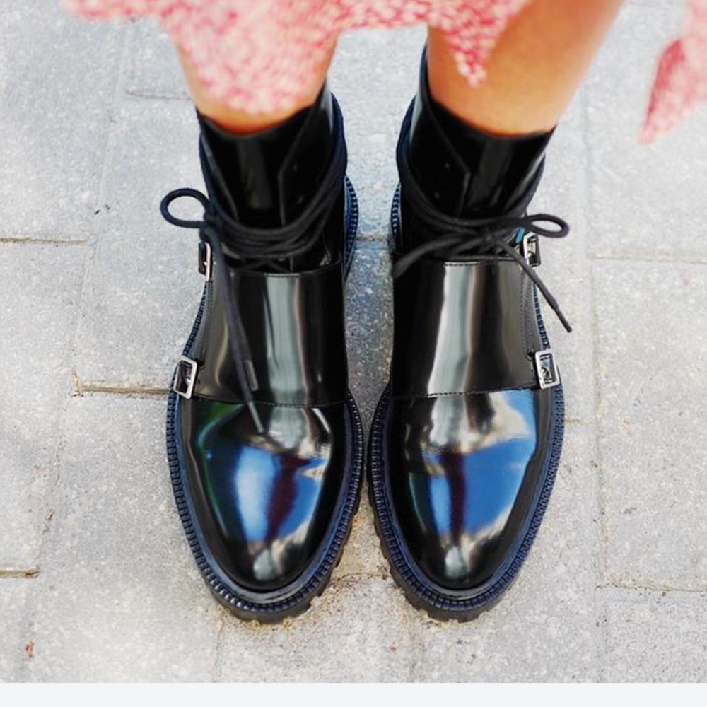 Inch2 Lace-Up Monk Boots with Buckles